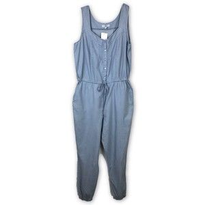 BB Dakota Jack by Mimi Jumpsuit in Blue Size L Sleeveless Drawstring Waist